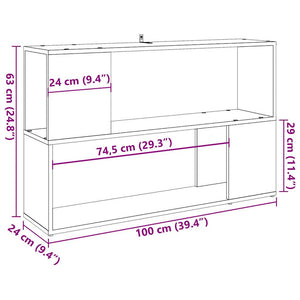 Libreria Legno Antico 100x24x63 cm in Truciolato 856740