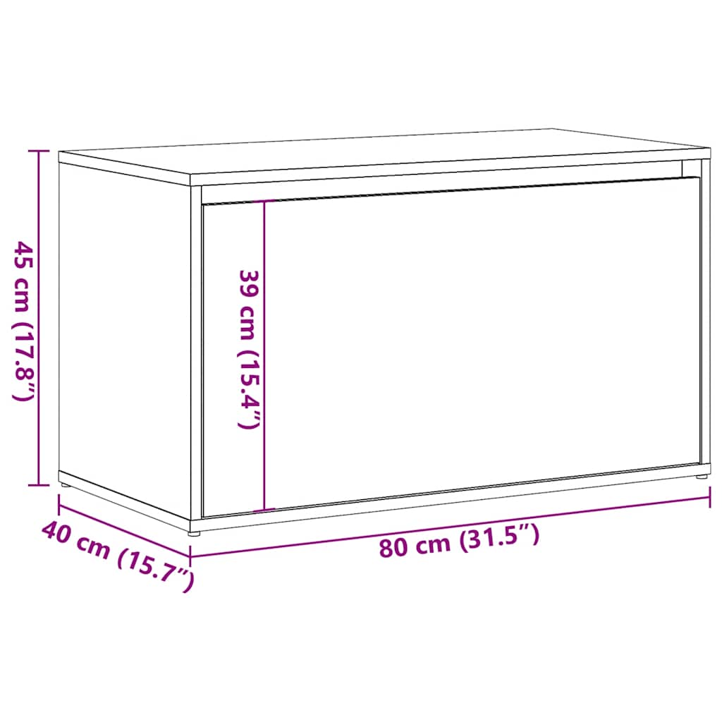 Panca Ingresso 80x40x45 cm Rovere Artigianale Legno Multistrato 856753