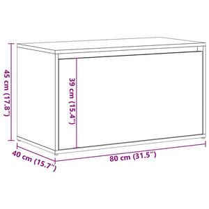 Panca Ingresso 80x40x45 cm Rovere Artigianale Legno Multistrato 856753