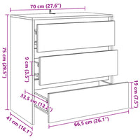 Credenza Legno Antico 70x41x75 cm in Truciolato 856778