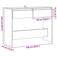 Tavolo Consolle Rovere Artigianale 100x35x76,5 cm in Truciolato 856785