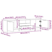 Mobile Porta TV in Legno Vecchio 140x35x40 cm in Truciolato 856850