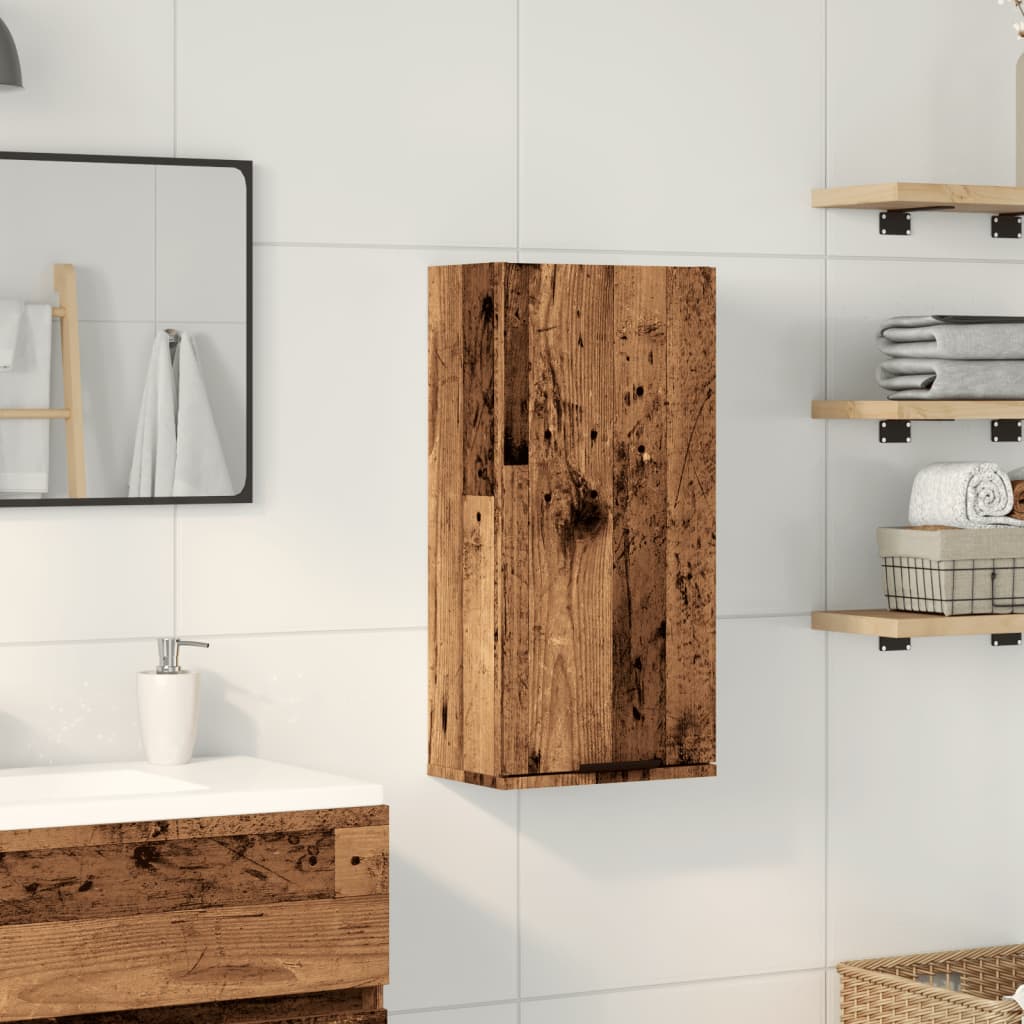 Mobile da Bagno a Parete Rovere Artigianale 32x20x67 cm 856938