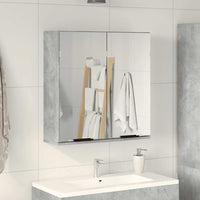 Mobile Bagno con Specchio Grigio Cemento 64x20x66,5 Multistrato 856939