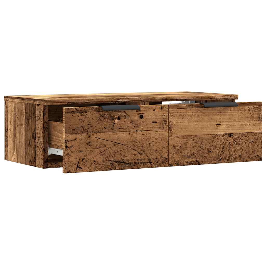 Mobile a Parete Legno Antico 68x30x20 cm in Legno Multistrato 856983