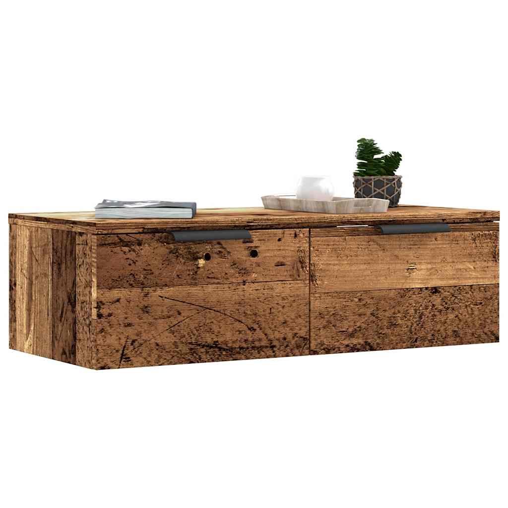 Mobile a Parete Legno Antico 68x30x20 cm in Legno Multistrato 856983