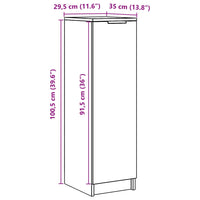 Scarpiera Rovere Artigianale 29,5x35x100,5 cm in Truciolato 856992