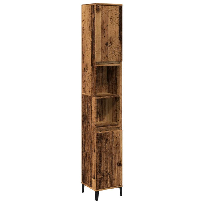 Armadietto Bagno Legno Antico 30x30x190 cm in Legno Multistrato 857105