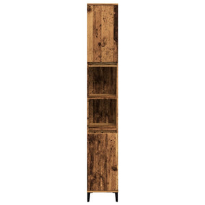 Armadietto Bagno Legno Antico 30x30x190 cm in Legno Multistrato 857105