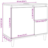 Mobile Sottolavabo Rovere Artigianale 65x33x60 cm in Truciolato 857121