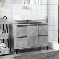 Mobile Lavabo Grigio Cemento 80x33x60 cm in Legno Multistrato 857128