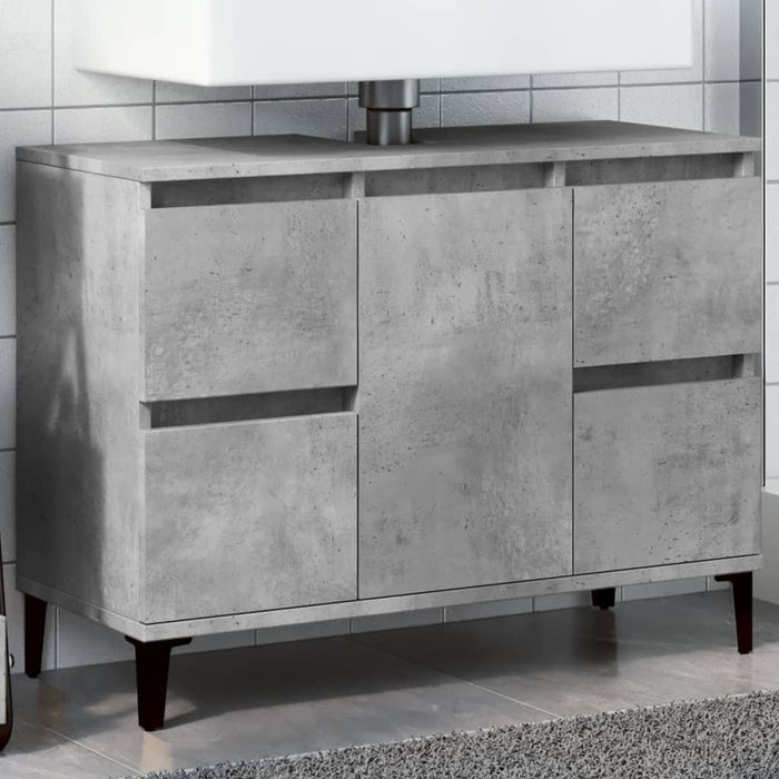 Mobile Lavabo Grigio Cemento 80x33x60 cm in Legno Multistrato 857128