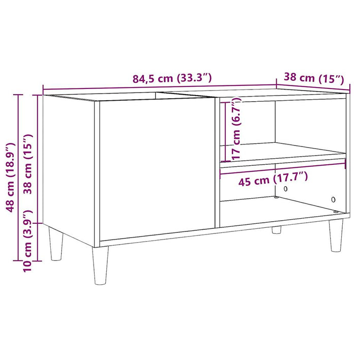 Mobile Porta Dischi Legno Antico 84,5x38x48cm Legno Multistrato 857163