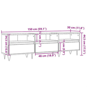 Mobile Porta TV Legno Antico 150x30x44,5 cm Legno Multistrato 857187