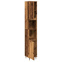 Armadietto Bagno Legno Antico 30x30x190 cm in Legno Multistrato 857196