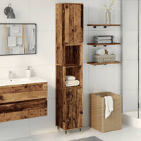 Armadietto Bagno Legno Antico 30x30x190 cm in Legno Multistrato 857196