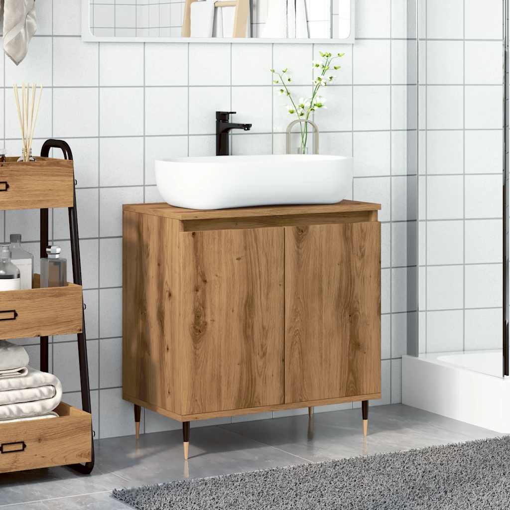 Mobile da Bagno Rovere Artigianale 58x33x60 cm in Truciolato 857215