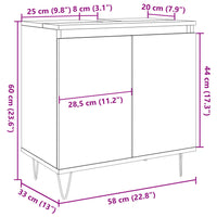 Mobile da Bagno Legno Vecchio 58x33x60 cm in Truciolato 857217