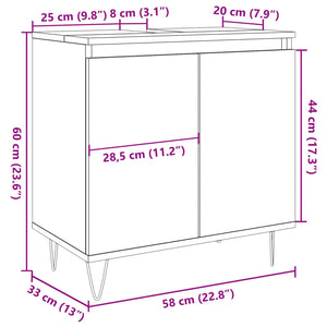 Mobile da Bagno Legno Vecchio 58x33x60 cm in Truciolato 857217