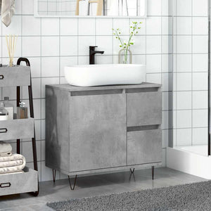 Armadietto da Bagno Grigio Cemento 65x33x60cm in Truciolato 857225