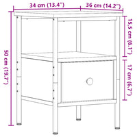 Comodino Legno Antico 34x36x50 cm in Legno Multistrato 857262