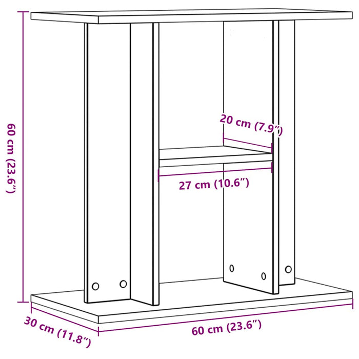 Supporto Acquario 60x30x60 cm in Legno Multistrato Legno Antico 857270