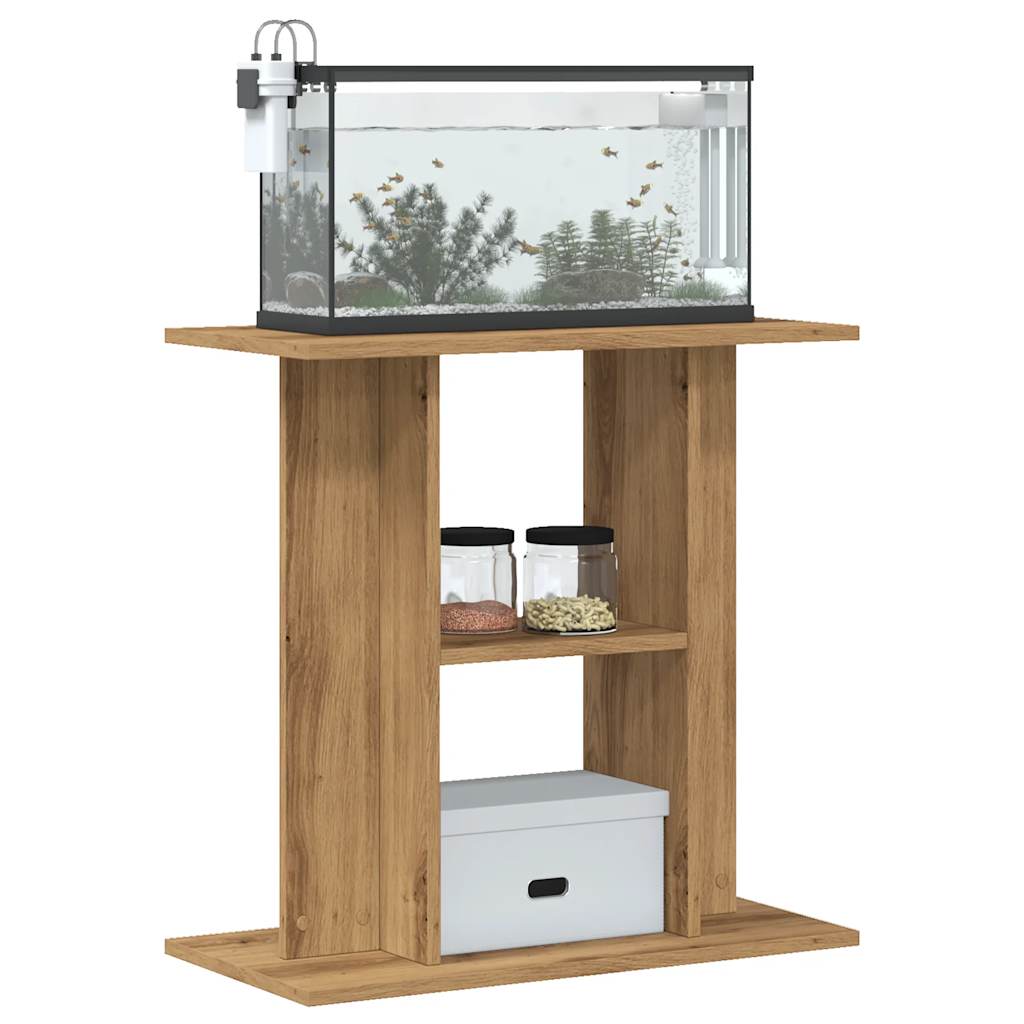 Supporto Acquario 60x30x60 cm Multistrato Rovere Artigianale 857271