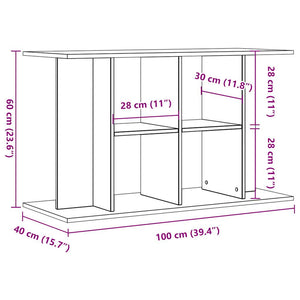 Supporto Acquario 100x40x60cm in Legno Multistrato Legno Antico 857274