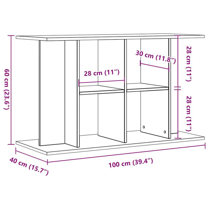 Supporto Acquario 100x40x60cm in Legno Multistrato Legno Antico 857274