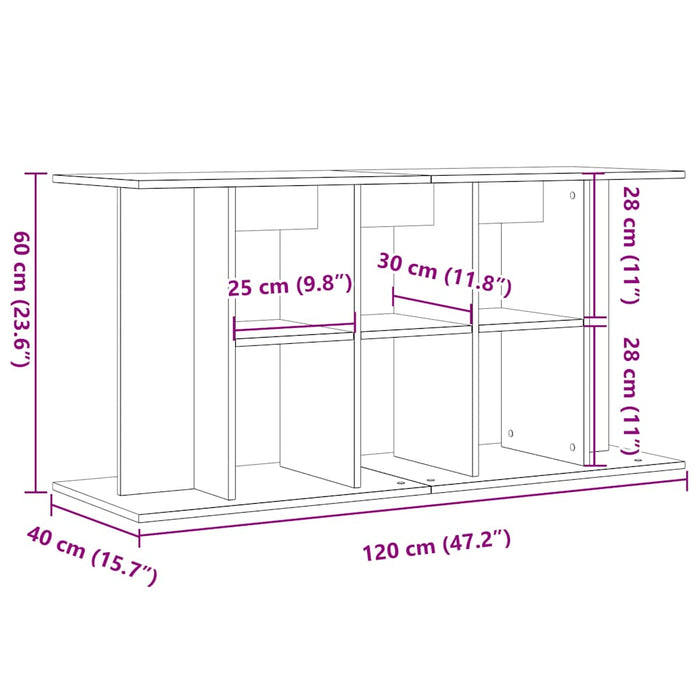 Supporto Acquario 120x40x60cm in Legno Multistrato Legno Antico 857276