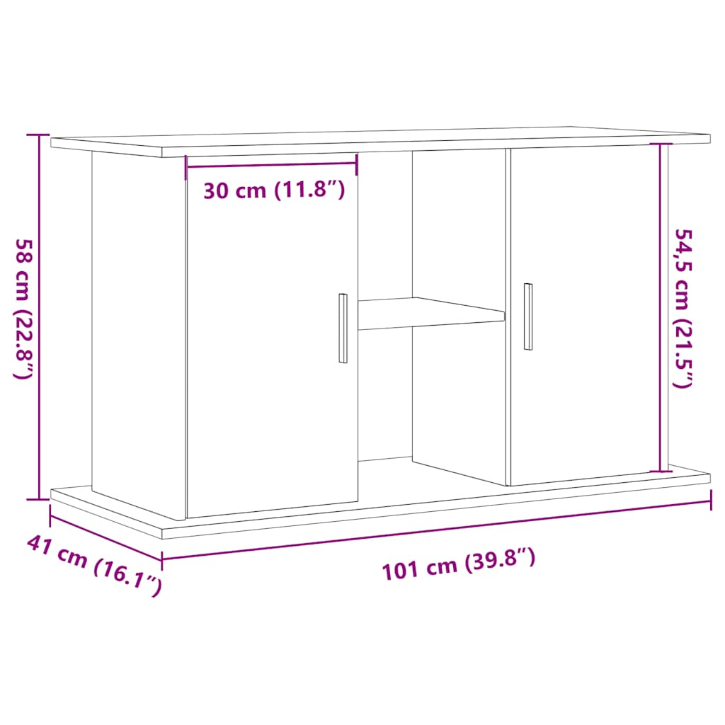 Supporto Acquario 101x41x58 cm Multistrato Rovere Artigianale 857281