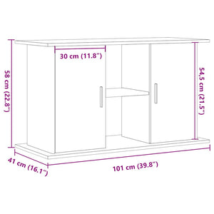 Supporto Acquario 101x41x58 cm Multistrato Rovere Artigianale 857281