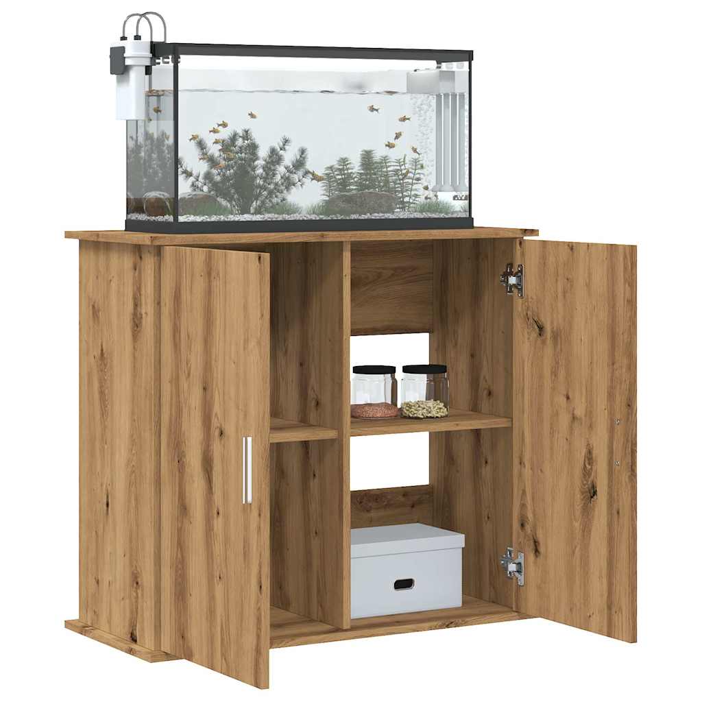 Supporto Acquario 81x36x73 cm Multistrato Rovere Artigianale 857285