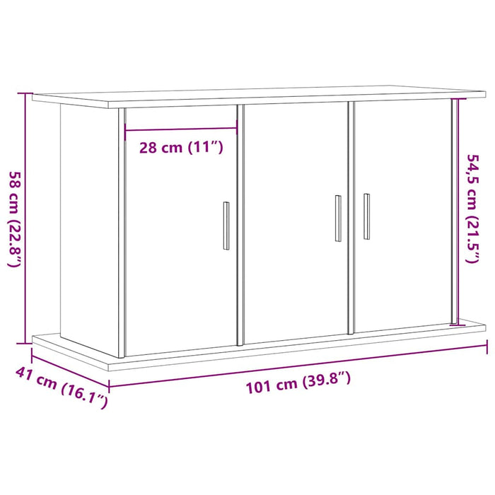 Supporto Acquario 101x41x58cm in Legno Multistrato Legno Antico 857286