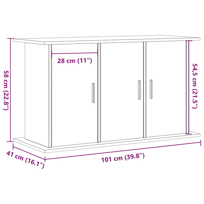 Supporto Acquario 101x41x58 cm Multistrato Rovere Artigianale 857287