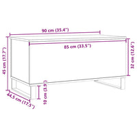 Tavolino da Salotto Legno Antico 90x44,5x45 cm in Truciolato 857442