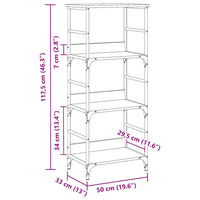 Libreria Legno Antico 50x33x117,5 cm in Legno Multistrato 857466