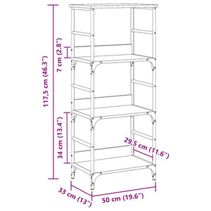 Libreria Legno Antico 50x33x117,5 cm in Legno Multistrato 857466