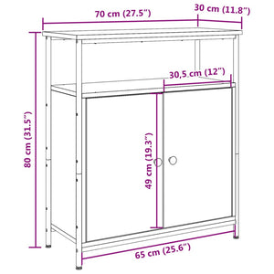 Credenza Rovere Artigianale 70x30x80 cm in Legno Multistrato 857473