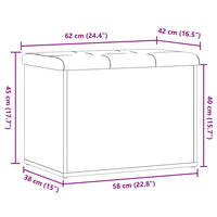 Panca Portaoggetti Legno Antico 62x42x45 cm Legno Multistrato 857615