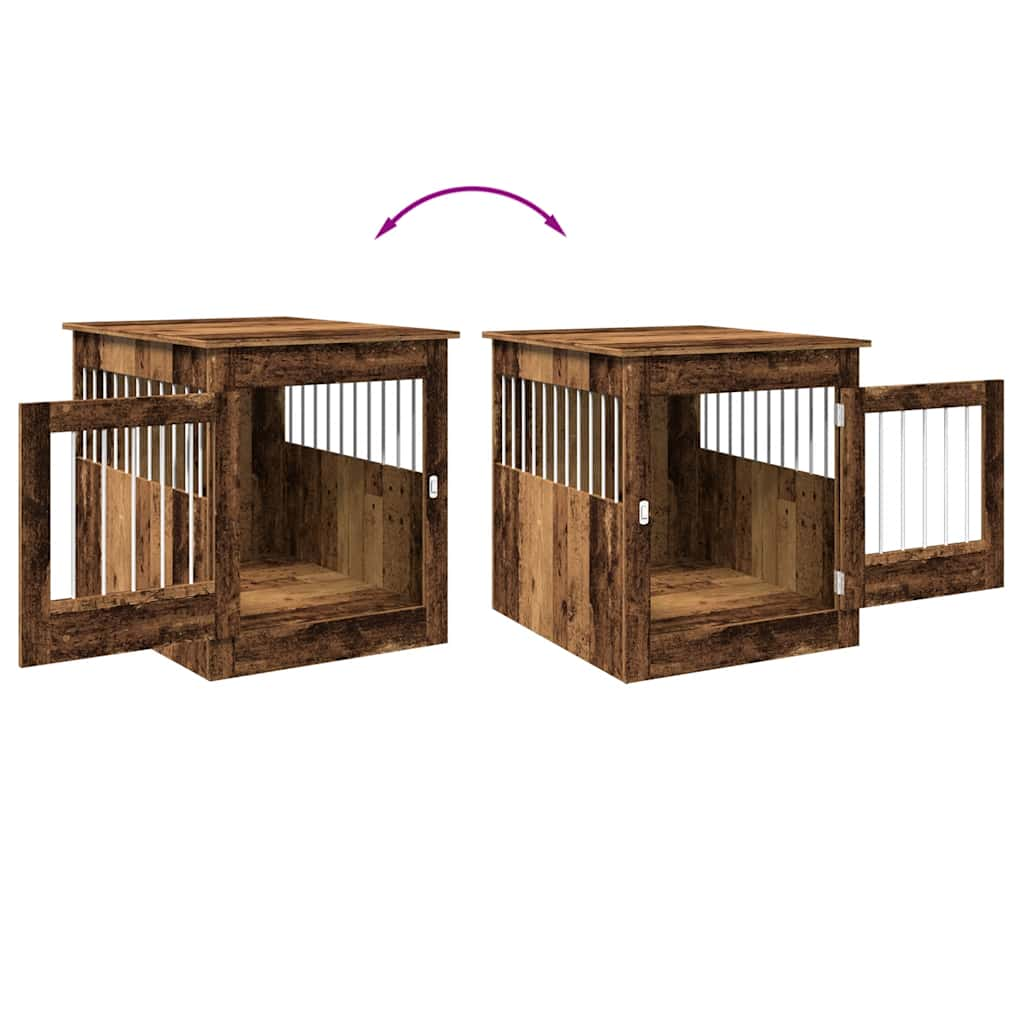 Gabbia Cani da Arredamento Legno Antico Legno Multistrato 857645