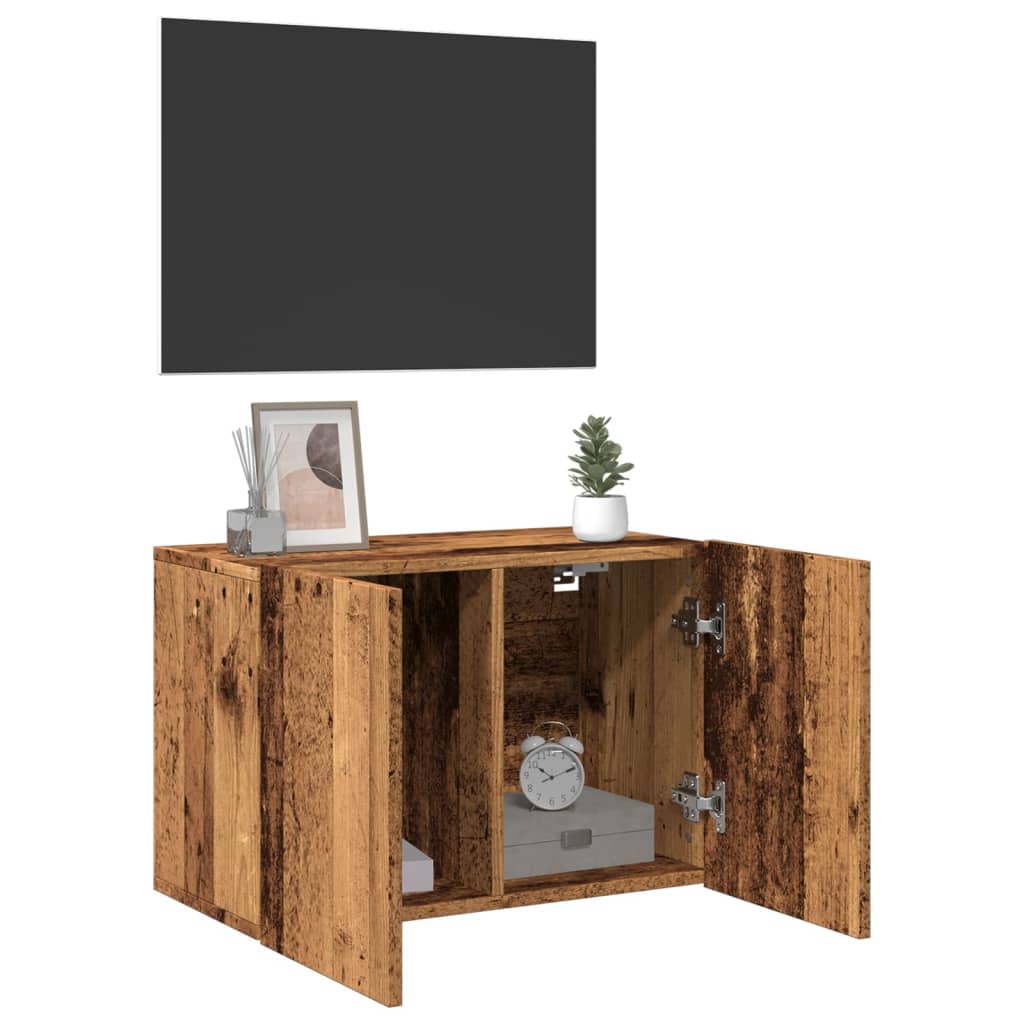 Mobile TV a Parete Legno Antico 60x30x41 cm 857662