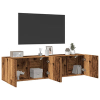 Mobili TV a Parete 2pz Legno Antico 80x30x41 cm 857667