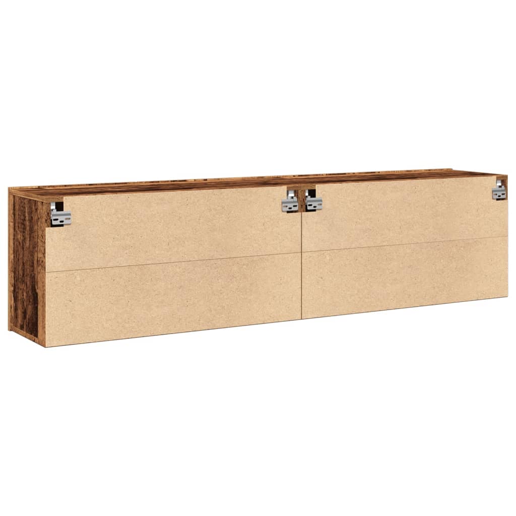 Mobili TV a Parete 2pz Legno Antico 80x30x41 cm 857667