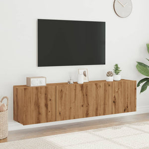 Mobili TV a Parete 2pz Rovere Artigianale 80x30x41 cm 857669