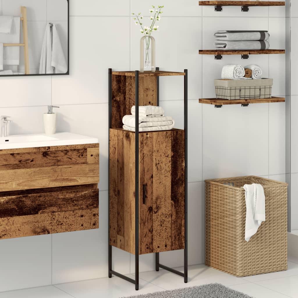 Armadietto Bagno Legno Antico 33x33x120,5 cm Legno Multistrato 857706