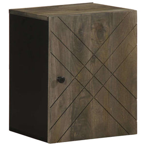 Mobile da Bagno a Parete Nero 38x33x48 cm Legno Massello Mango 4017704