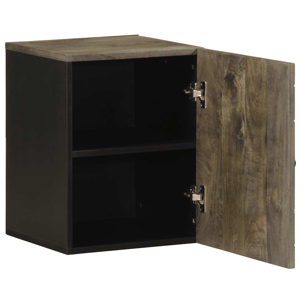 Mobile da Bagno a Parete Nero 38x33x48 cm Legno Massello Mango 4017704