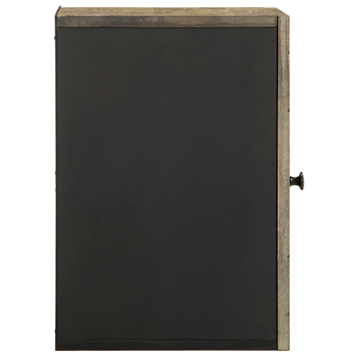 Mobile da Bagno a Parete Nero 38x33x48 cm Legno Massello Mango 4017704