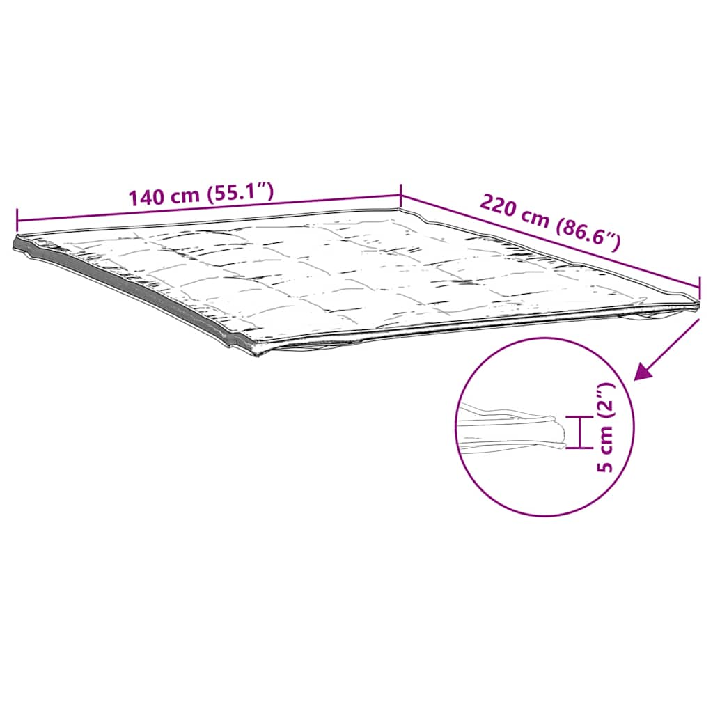 Coprimaterasso Bianco 140x220 cm 4100195